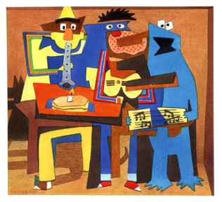 Picasso_Three Musicians_Sesame Street Muppets_Parody