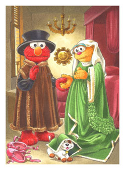 Jan van Eyck_Arnolfini Wedding_Sesame Street Muppets_Parody